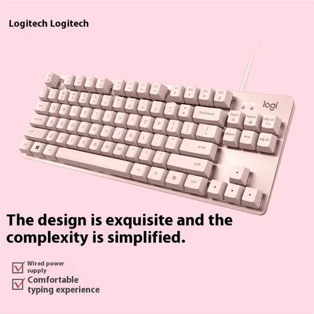 Alt view image 7 of 7 - Logitech K835 TKL MECHANICAL Wired Mechanical Gaming Keyboard, Curved Keycaps, 84-Key Compact Design, Aluminum, 12 Dual Function FN Pushbuttons, PC/Mac Compatible - Pink - Blue Shaft