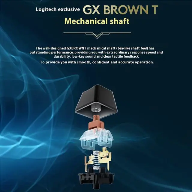 Alt view image 4 of 7 - Logitech G PRO Wired Mechanical Gaming Keyboard LOL Edition, GX BROWN, 87 Keys, Aluminum Faceplate, LIGHTSYNC RGB, Detachable Cable, 12 Programmable F-Key Macros - black blue