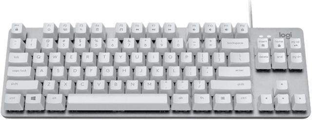 Alt view image 2 of 7 - Logitech K835 TKL MECHANICAL Wired Mechanical Gaming Keyboard, Curved Keycaps, 84-Key Compact Design, Aluminum, 12 Dual Function FN Pushbuttons, PC/Mac Compatible - White - Red Shaft