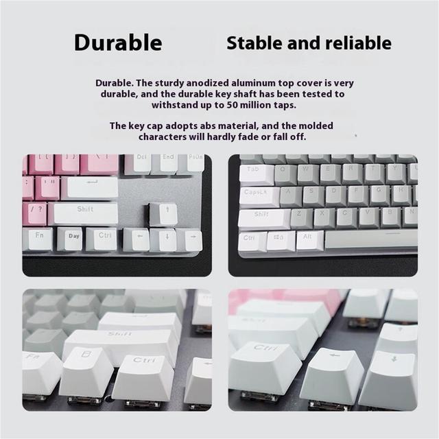 Alt view image 6 of 7 - Logitech K835 TKL MECHANICAL Wired Mechanical Gaming Keyboard, Curved Keycaps, 84-Key Compact Design, Aluminum, 12 Dual Function FN Pushbuttons, PC/Mac Compatible - White - Red Shaft