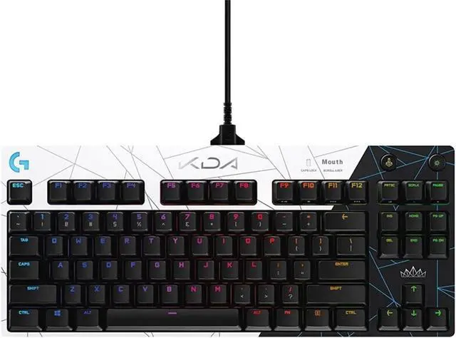 Main image of Logitech G PRO Wired Mechanical Gaming Keyboard KDA Limited Edition, GX BROWN, 87 Keys, Aluminum Top, LIGHTSYNC RGB, Detachable Cable, 12 Programmable F-Key Macros - Black