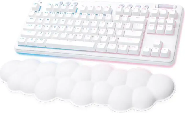 Main image of Logitech G G715 Wireless Mechanical Gaming Keyboard with LIGHTSYNC RGB, LIGHTSPEED, Clicky Switches (GX Blue), and Keyboard Palm Rest, PC/Mac Compatible - White Mist