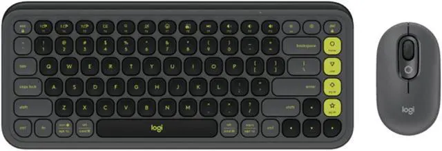 Alt view image 2 of 7 - Logitech POP Icon Combo Wireless Bluetooth Keyboard and Mouse Set, Padded Palm Rest, Wave for Windows/macOS/USB/ChromeOS/Linux®, Black