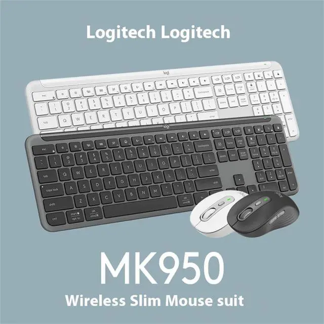 Alt view image 4 of 7 - Logitech MK950 Wireless Bluetooth Keyboard and Mouse Kit, Padded Palmrest, Wave for Windows/macOS/USB/ChromeOS/Linux®, Black