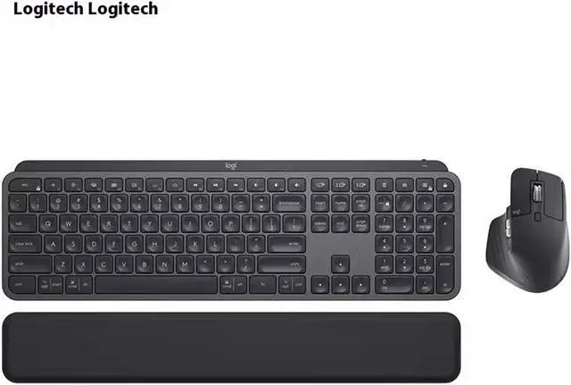 Alt view image 2 of 7 - Logitech MX KEYS S COMBO Wireless Bluetooth Keyboard and Mouse Set, Padded Palm Rest, Wave for Windows/macOS/USB/ChromeOS/Linux®, Black