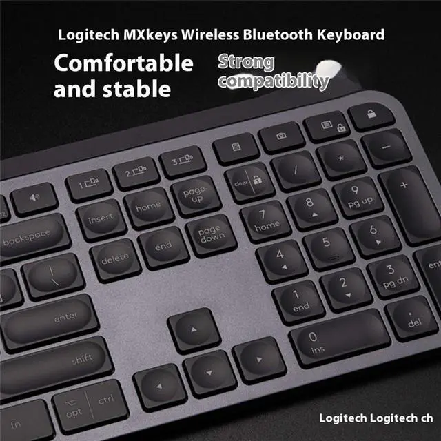 Alt view image 3 of 7 - Logitech MX KEYS S COMBO Wireless Bluetooth Keyboard and Mouse Set, Padded Palm Rest, Wave for Windows/macOS/USB/ChromeOS/Linux®, Black