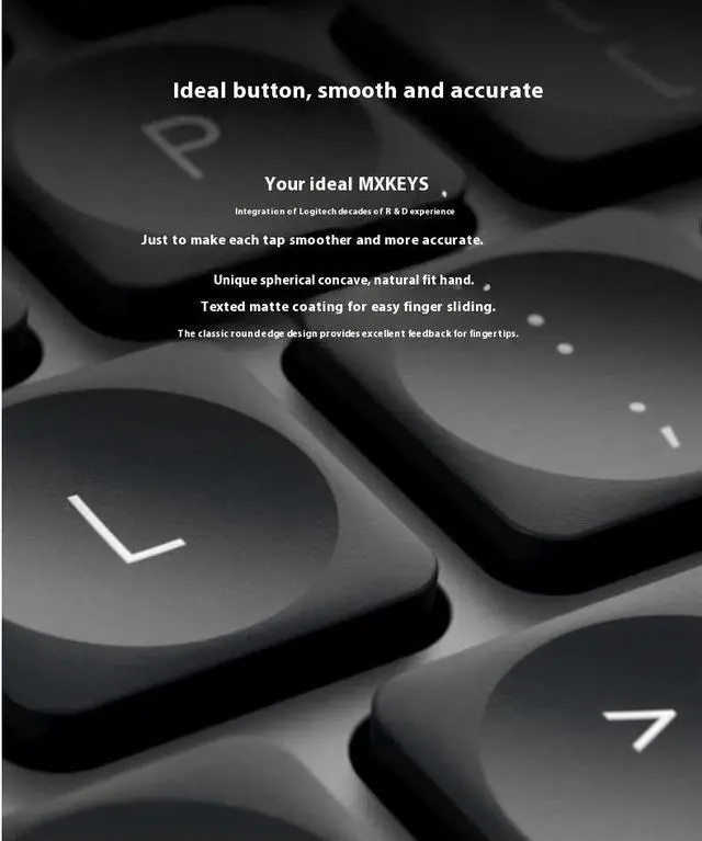 Alt view image 7 of 7 - Logitech MX KEYS S COMBO Wireless Bluetooth Keyboard and Mouse Set, Padded Palm Rest, Wave for Windows/macOS/USB/ChromeOS/Linux®, Black
