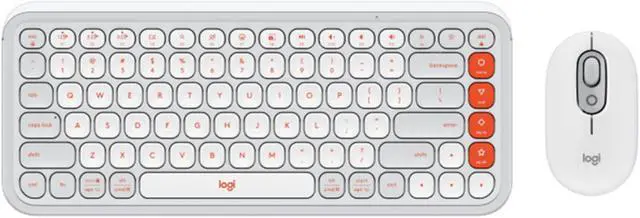 Alt view image 2 of 7 - Logitech POP Icon Combo Wireless Bluetooth Keyboard and Mouse Set, Padded Palm Rest, Wave for Windows/macOS/USB/ChromeOS/Linux®, White