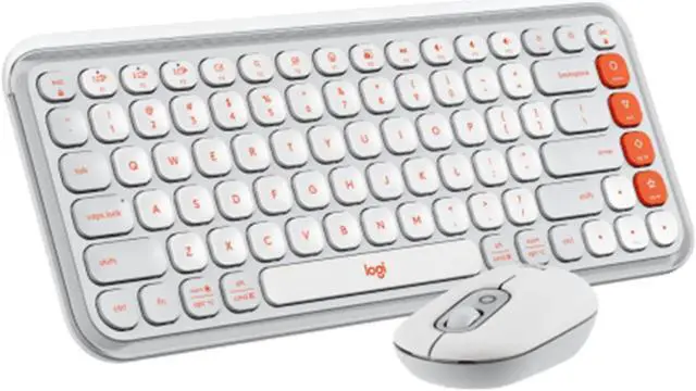 Main image of Logitech POP Icon Combo Wireless Bluetooth Keyboard and Mouse Set, Padded Palm Rest, Wave for Windows/macOS/USB/ChromeOS/Linux®, White