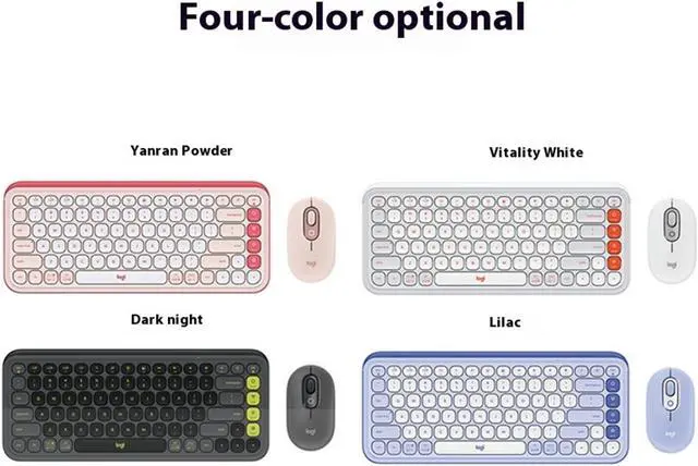 Alt view image 7 of 7 - Logitech POP Icon Combo Wireless Bluetooth Keyboard and Mouse Set, Padded Palm Rest, Wave for Windows/macOS/USB/ChromeOS/Linux®, White