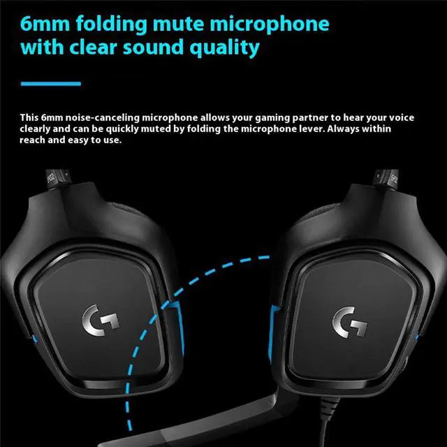 Alt view image 5 of 7 - Logitech G431 Wired Bluetooth Gaming Headset - 7.1 Surround Sound, Large 50mm Drivers, Long-Lasting Comfort, PC, PS, Nintendo Switch, Xbox One, VR Compatible - Black
