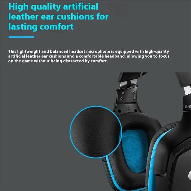 Alt view image 3 of 7 - Logitech G431 Wired Bluetooth Gaming Headset - 7.1 Surround Sound, Large 50mm Drivers, Long-Lasting Comfort, PC, PS, Nintendo Switch, Xbox One, VR Compatible - Black