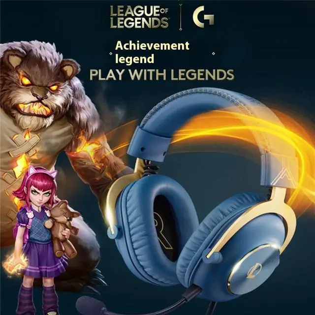Alt view image 5 of 7 - Logitech G PRO X Wired Gaming Headset - Detachable Microphone, Comfortable Memory Foam Ear Pads, DTS Headphone 7.1 and 50 mm PRO G Drivers, Official League of Legends Edition Blue