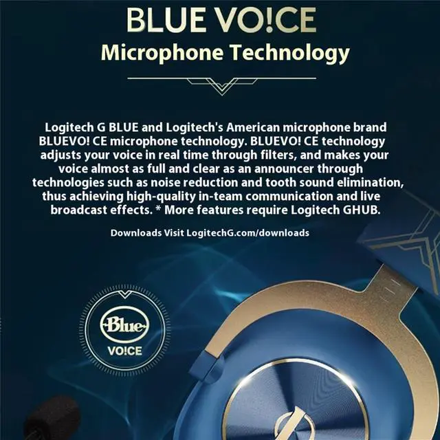 Alt view image 6 of 7 - Logitech G PRO X Wired Gaming Headset - Detachable Microphone, Comfortable Memory Foam Ear Pads, DTS Headphone 7.1 and 50 mm PRO G Drivers, Official League of Legends Edition Blue