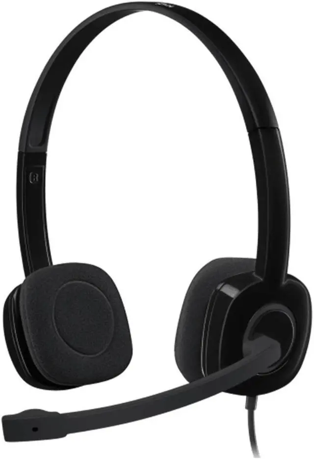 Main image of Logitech H151 Wired Headset, Analog Stereo Headphones with Rotating Noise-Cancelling Microphone, 3.5 mm Audio Jack, In-Line Controls, PC/Mac/Laptop/Tablet/Smartphone - Black