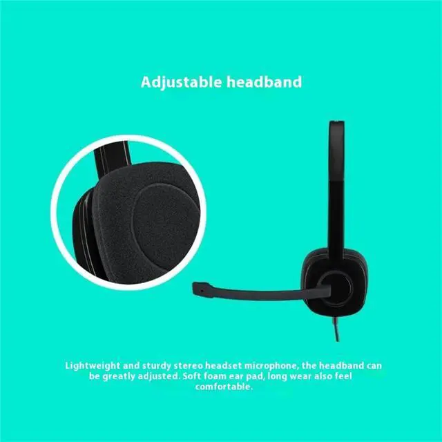 Alt view image 3 of 7 - Logitech H151 Wired Headset, Analog Stereo Headphones with Rotating Noise-Cancelling Microphone, 3.5 mm Audio Jack, In-Line Controls, PC/Mac/Laptop/Tablet/Smartphone - Black