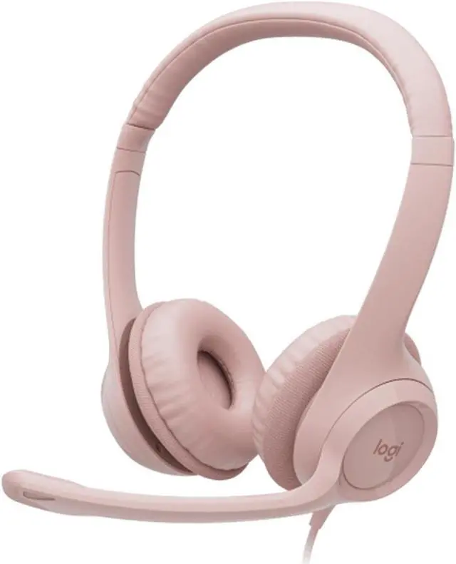 Main image of Logitech H390 Wired Headset for PC/Laptop, Stereo Headphones with Noise Cancelling Microphone, USB-A, in-Line Controls for Video Meetings, Music, Gaming and Beyond - Pink
