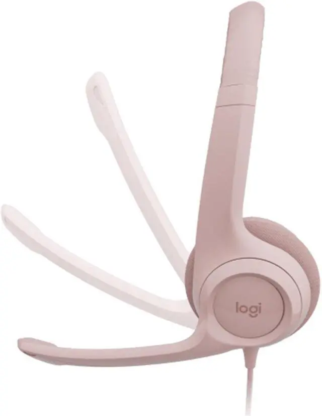 Alt view image 2 of 7 - Logitech H390 Wired Headset for PC/Laptop, Stereo Headphones with Noise Cancelling Microphone, USB-A, in-Line Controls for Video Meetings, Music, Gaming and Beyond - Pink