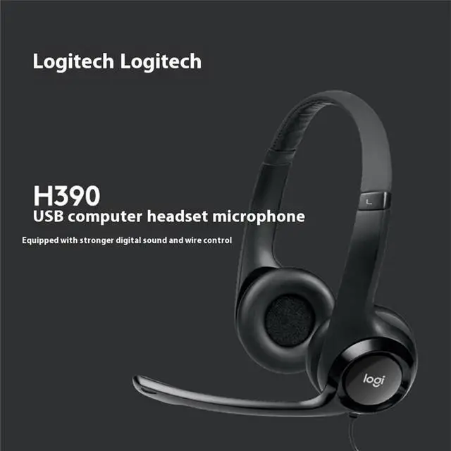 Alt view image 5 of 7 - Logitech H390 Wired Headset for PC/Laptop, Stereo Headphones with Noise Cancelling Microphone, USB-A, in-Line Controls for Video Meetings, Music, Gaming and Beyond - Grey