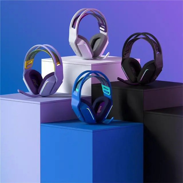 Alt view image 6 of 7 - Logitech G733 Lightweight Wireless Bluetooth Gaming Headset with Microphone, RGB Lighting, Wireless 20 meters,  USB 2.0, for Windows® 10/macOS 10.12/PlayStation® 4/game consoles,  type A, PURPLE