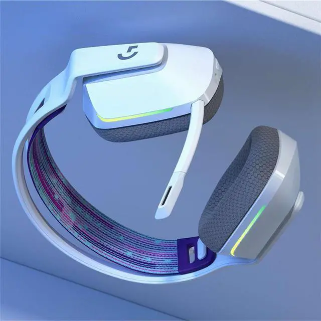 Alt view image 4 of 7 - Logitech G733 Lightweight Wireless Bluetooth Gaming Headset with Microphone, RGB Lighting, Wireless 20 meters,  USB 2.0, for Windows® 10/macOS 10.12/PlayStation® 4/game consoles,  type A, WHITE