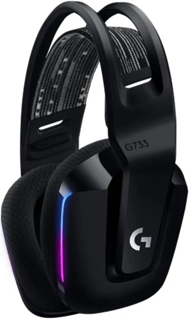 Alt view image 3 of 6 - Logitech G733 Lightweight Wireless Bluetooth Gaming Headset with Microphone, RGB Lighting, Wireless 20 meters,  USB 2.0, for Windows® 10/macOS 10.12/PlayStation® 4/game consoles,  type A, Black