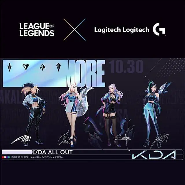 Alt view image 5 of 7 - Logitech G840XL KDA Large Gaming Gaming Mouse Pad, Performance Tracking Surface, Non-Slip Rubber Backing, Low Friction, Black