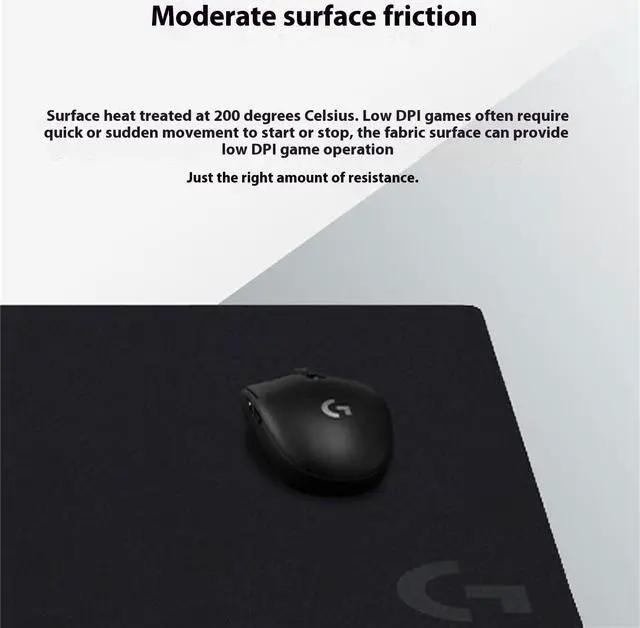 Alt view image 6 of 7 - Logitech G240 Cloth Gaming Mouse Pad, Stable and Comfortable, Non-Slip Rubber Backing, Black