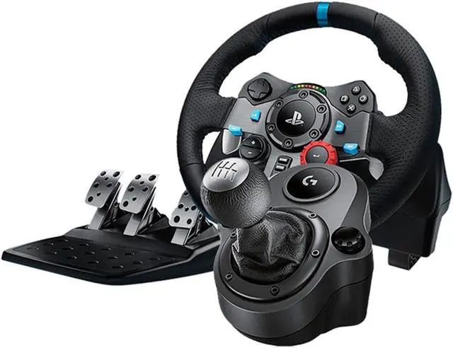 Alt view image 2 of 7 - Logitech G923 Gaming Steering Wheel for PC, Rotates 900 Degrees, Dual Motor Force Feedback Technology, Dual Motors for TRUEFORCE, Thermal Protection, PC Compatible, Black