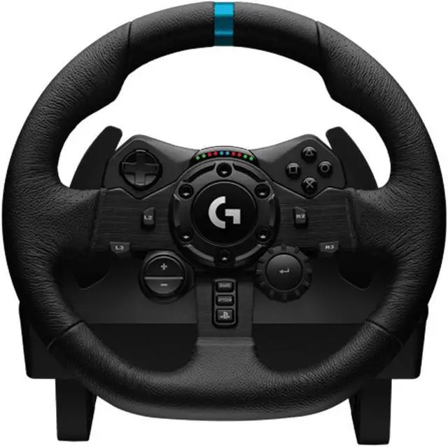 Main image of Logitech G923 Gaming Steering Wheel for PC, Rotates 900 Degrees, Dual Motor Force Feedback Technology, Dual Motors for TRUEFORCE, Thermal Protection, PC Compatible, Black