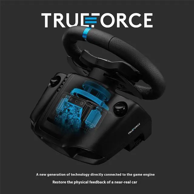 Alt view image 6 of 7 - Logitech G923 Gaming Steering Wheel for PC, Rotates 900 Degrees, Dual Motor Force Feedback Technology, Dual Motors for TRUEFORCE, Thermal Protection, PC Compatible, Black