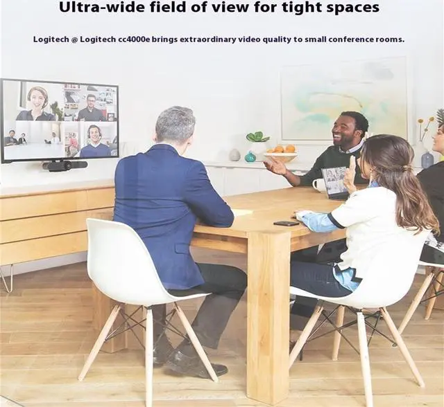 Alt view image 5 of 7 - Logitech CC4000E Mobile Office Videoconferencing Camera,Large Meeting Room Equipment, Bluetooth Wireless,1080p 30fps, webcam, Tilt, and Zoom, IR Remote Control or Control via Console, Black