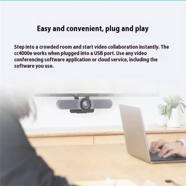 Alt view image 7 of 7 - Logitech CC4000E Mobile Office Videoconferencing Camera,Large Meeting Room Equipment, Bluetooth Wireless,1080p 30fps, webcam, Tilt, and Zoom, IR Remote Control or Control via Console, Black