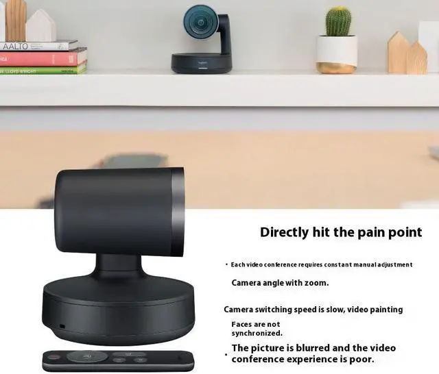 Alt view image 3 of 7 - Logitech CC4900E Business HD Conference Webcam, Large Meeting Room Equipment, Ultra HD Imaging System , 1080p 30fps, camera, Tilt, and Zoom, IR Remote Control or Control via Console, Black