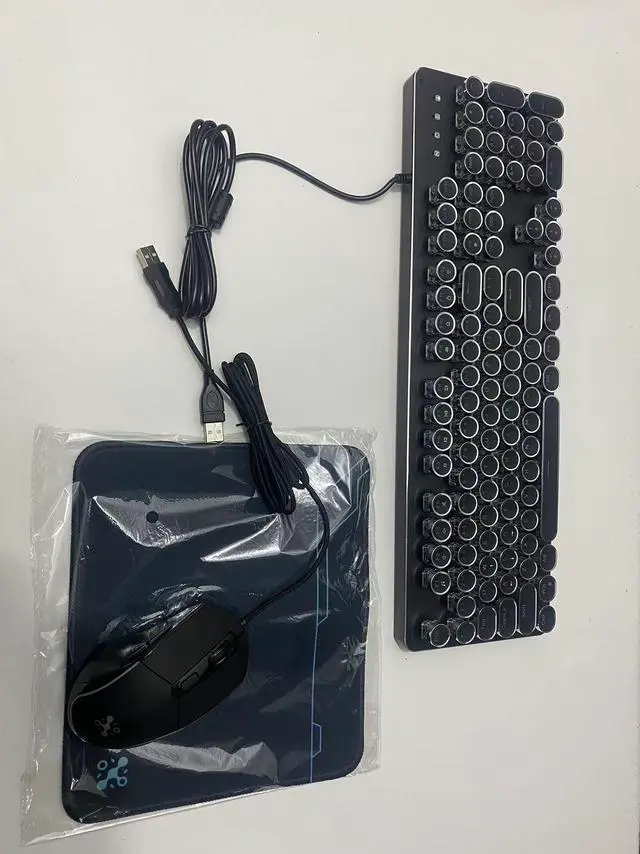 Alt view image 10 of 10 - FANTECH Punk Mechanical Keyboard & mouse & mousepad 3-piece set , for Mac/PC/ PS5 /PS4 /Xbox /One Gamer,1.6m USB Leather Cable,Monochrome Mixed Color,104 Keys,Black