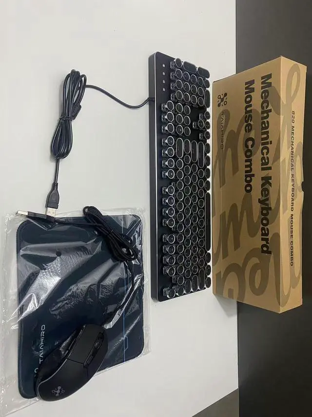 Alt view image 9 of 10 - FANTECH Punk Mechanical Keyboard & mouse & mousepad 3-piece set , for Mac/PC/ PS5 /PS4 /Xbox /One Gamer,1.6m USB Leather Cable,Monochrome Mixed Color,104 Keys,Black