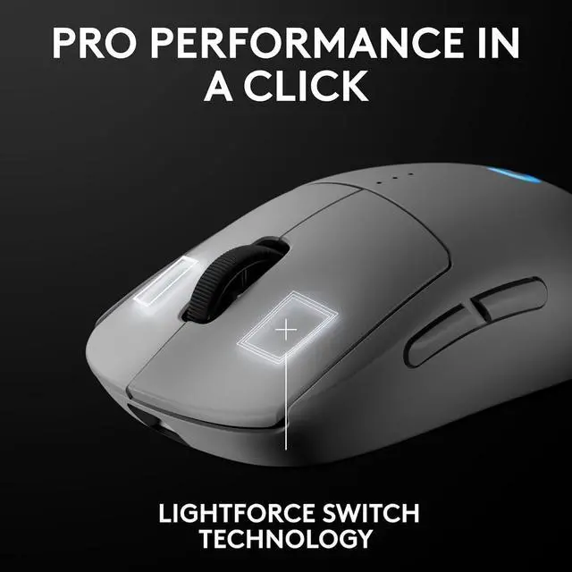 Alt view image 6 of 7 - Logitech GPW 4/ (PRO 2 LIGHTSPEED)  Wireless Gaming Mouse,  GPW4 Generation, 44000dpi, HERO 2, Symmetrical Universal ,  for Windows® 7 or later/macOS 10.11 or later/ChromeOS,  white