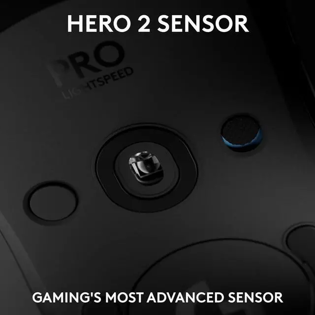 Alt view image 4 of 7 - Logitech GPW 4/ (PRO 2 LIGHTSPEED)   Wireless Gaming Mouse,  GPW4 Generation, 44000dpi, HERO 2, Symmetrical Universal ,  for Windows® 7 or later/macOS 10.11 or later/ChromeOS,  black