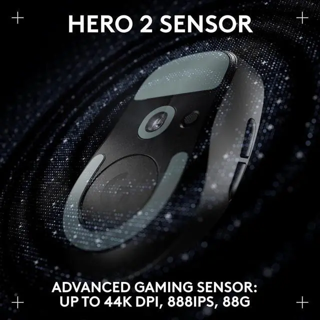 Alt view image 4 of 7 - Logitech GPW 4  /(PRO X SUPERLIGHT 2 DEX)  Wireless Gaming Mouse,  GPW4 Generation, 44000dpi, HERO 2, Symmetrical Universal ,  for Windows® 7 or later/macOS 10.11 or later/ChromeOS, black