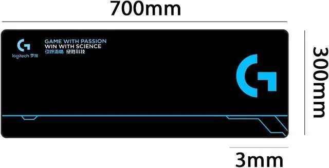 Alt view image 7 of 7 - Logitech DESK MAT Large Fine Surface gaming Mouse Pad, 28*12*0.2in,  Long Thickened, Non-Slip Rubber Backing, Low Friction, 70cm*30cm*0.3cm, Black