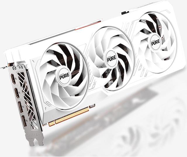 Alt view image 3 of 7 - SAPPHIRE Tech PURE  Radeon RX 7700 XT 12GB Gaming Graphics Card,  RDNA 3, PCIe 4.0, 16GB GDDR6, HDMI 4K, DisplayPort 2.1a,  192 bit, 18 Gbps, Digital Power Design, High TG Copper, white