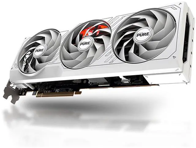 Alt view image 2 of 7 - SAPPHIRE Tech PURE RX7900 GRE 16G D6  OC Gaming Graphics Card,  (PCIe 4.0, 16GB GDDR6, HDMI 4K, DisplayPort 2.1a, video card, High TG Copper PCB, Digital Power Design), WHITE