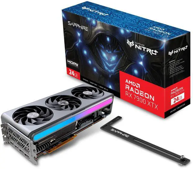 Alt view image 6 of 7 - SAPPHIRE Tech NITRO+  Radeon RX 7900 XTX OC 24GB Graphics Card, 384 bit GDDR6G PCI-Express 4.0 x16 ATX Video Card, RDNA 3 Architecture, vapor-X, for deepseek, ai model, silver