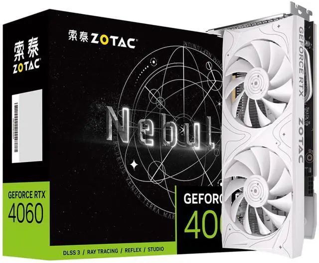 Alt view image 5 of 7 - ZOTAC GeForce RTX 4060-8GB NEBULAE OC Graphics Card, Gaming, AI Design, Video Editing, 3D Rendering, 3 x DP, 1 x HDMI, 8GB GDDR6, 128-bit, Express 4.0 8x, 2475MHz, 17Gbps