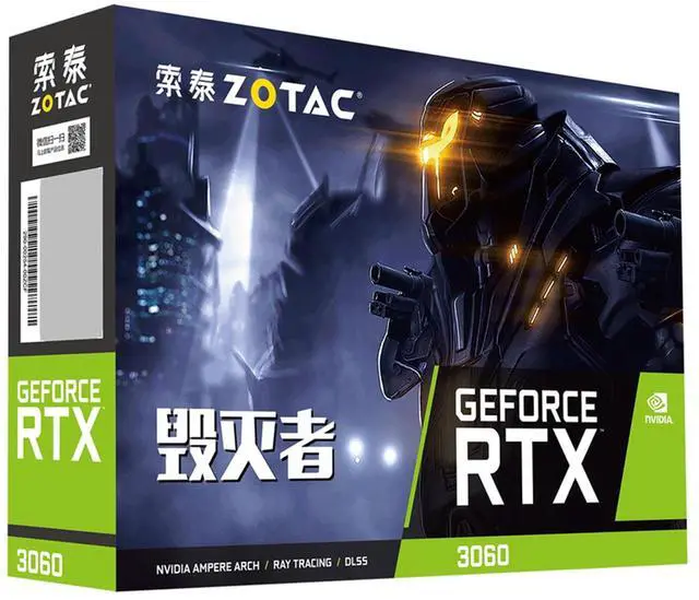 Alt view image 6 of 7 - ZOTAC GeForce RTX 3060-12GD6 DESTROYER GX PRO Graphics Card, Gaming, AI Design, Video Editing, 3D Rendering, 3 x DP, 1 x HDMI, 12GB GDDR6, 192-bit, Express 4.0, 1777MHz