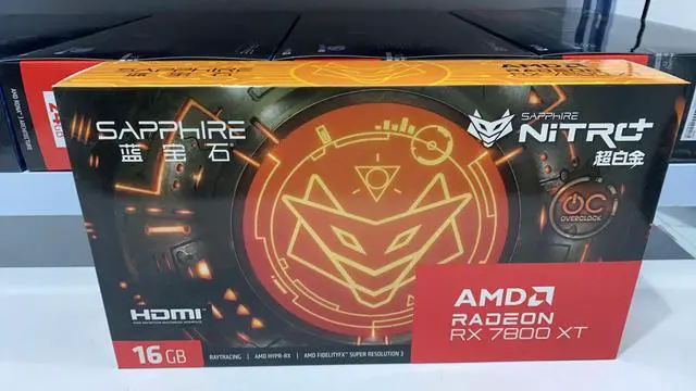 Alt view image 7 of 7 - SAPPHIRE Tech NITRO+ AMD Radeon RX 7800 XT 16GB GDDR6 OC Gaming Graphics Card, AMD RDNA 3, PCIe 4.0, 16GB GDDR6, HDMI 4K, DisplayPort 2.1a, 256 bit, Aluminum Alloy Frame, video card