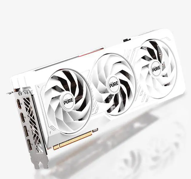 Alt view image 3 of 7 - SAPPHIRE Tech PURE  RX 7800 XT 16G D6 OC Gaming Graphics Card, AMD RDNA 3, 19.5 Gbps, PCIe 4.0, 16GB GDDR6, HDMI 4K, DisplayPort 2.1a, 256 bit, High TG Copper PCB, Digital Power Design, WHITE
