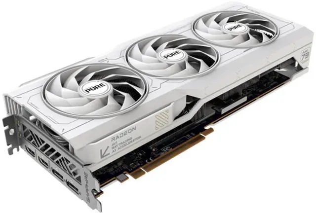Alt view image 3 of 7 - SAPPHIRE Tech PURE  Radeon RX 7900 XT 20GB OC Gaming Graphics Card,  RDNA 3, 20 Gbps, PCIe 4.0, GDDR6, HDMI 4K, DisplayPort 2.1a, Dual Ball Bearing Fans, Digital Power Design, WHITE