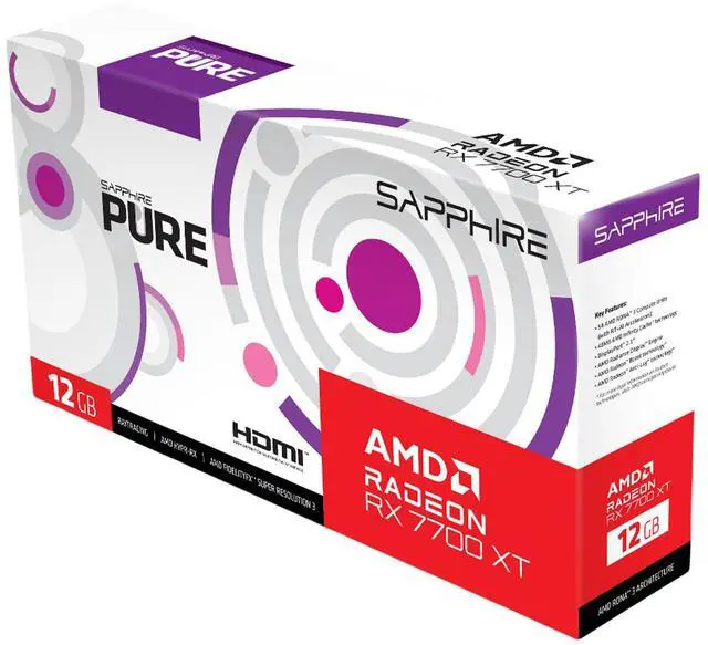 Alt view image 4 of 7 - SAPPHIRE Tech GPU+Motherboard Combo, PURE  Radeon RX 7700 XT 12GB graphics card + NiTRO+ B650M WIFI AM5 Motherboard ( WiFi 6),GPU +motherboard 2-piece set