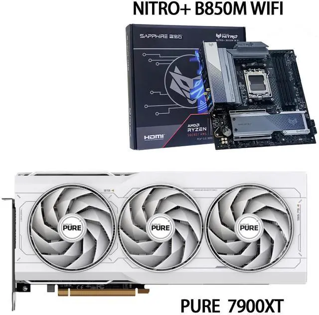 Main image of SAPPHIRE Tech GPU+Motherboard Combo,PURE AMD Radeon RX 7900 XT 20GB pure OC graphics card + NiTRO+ B850M WIFI AM5 Motherboard ( WiFi 6),GPU +motherboard 2-piece set